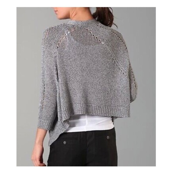 VINCE Shimmer Sliver Metallic Shrug Cardigan Size S - Picture 7 of 7